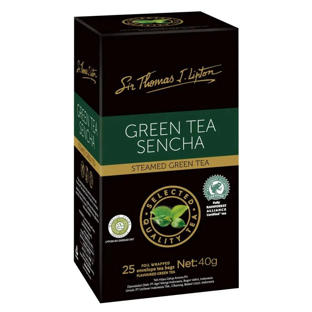 6 Pack Sir Thomas Lipton Teabags Green Tea Sencha Tea 25 Bags