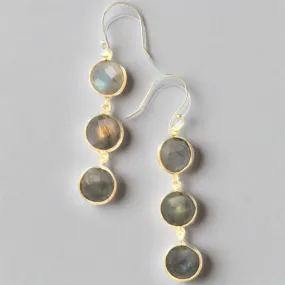 Abria Labradorite Triple Drop Earrings