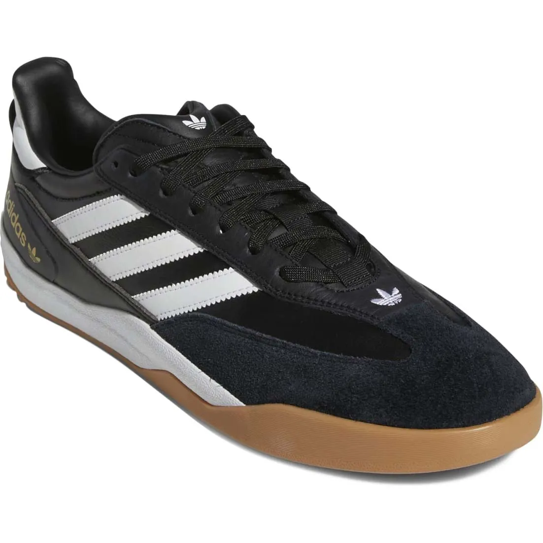 Adidas Copa Nationale Skate Shoes - Core Black/Cloud White/Gold Metallic