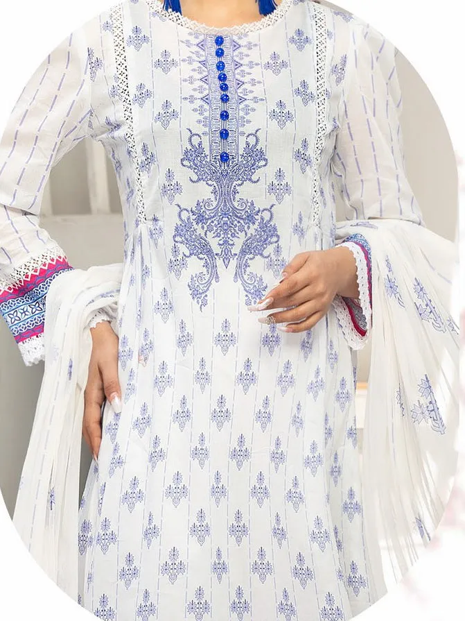 Al Kareem Gul-e-Lala Digital Printed Lawn Unstitched 3Pc Suit D-2556