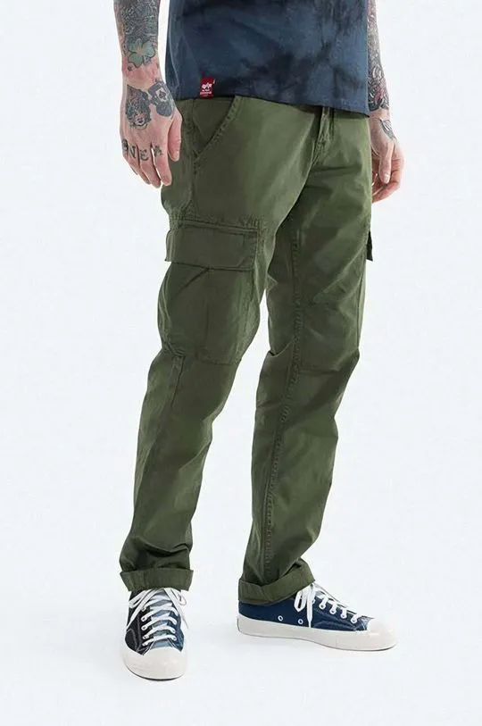 Alpha Industries cotton trousers Agent Pant green color 158205.142