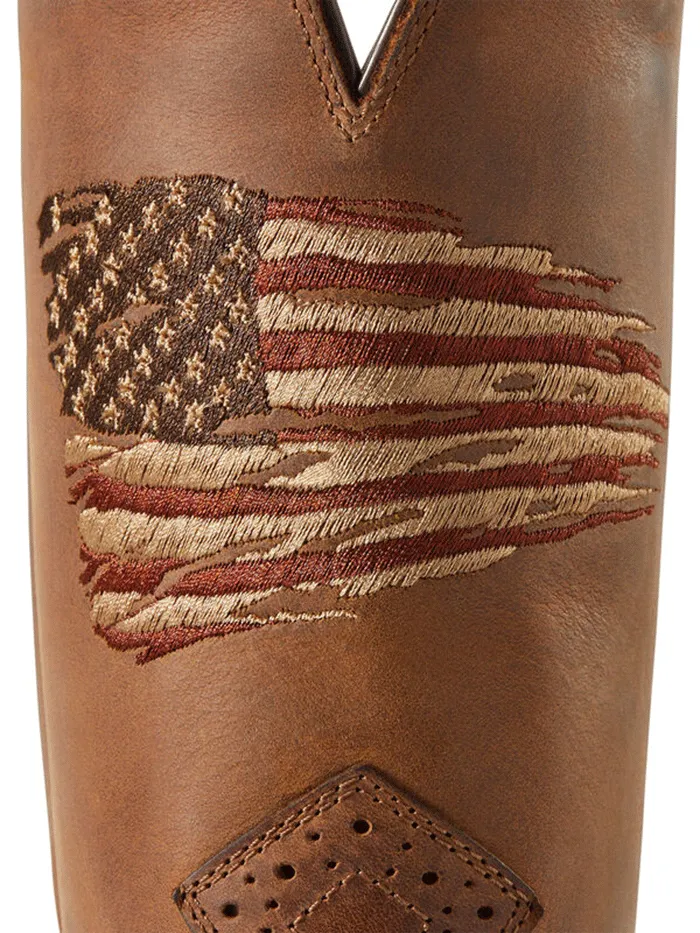 Ariat 10040348 Mens Roughstock Patriot Western Boot Distressed Brown - D