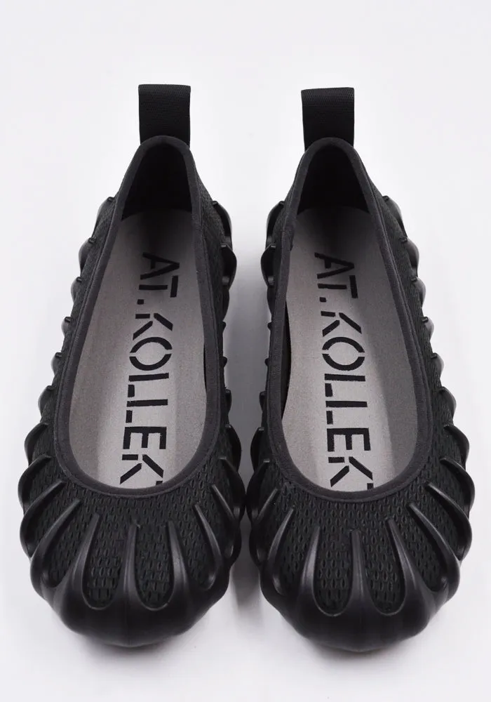 AT.KOLLEKTIVE x NINA CHRISTEN 39673 90000 WOMENS PLASMA X BALLERINA SHOES BLACK