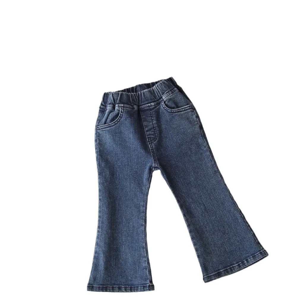 Baby Kid Girls Solid Color Jeans Wholesale 23113088