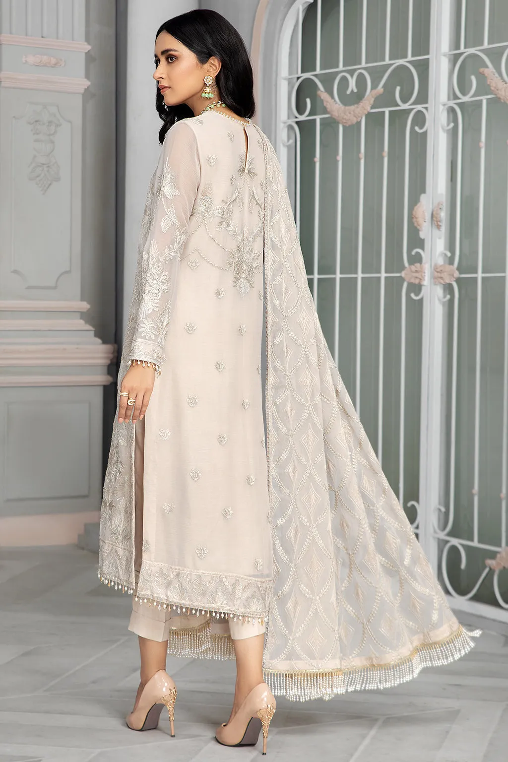 Bahaar by Zarif Embroidered Chiffon Unstitched 3 Piece Suit - ZB 08 FAUNA