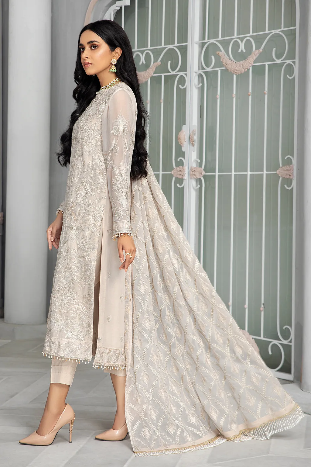 Bahaar by Zarif Embroidered Chiffon Unstitched 3 Piece Suit - ZB 08 FAUNA