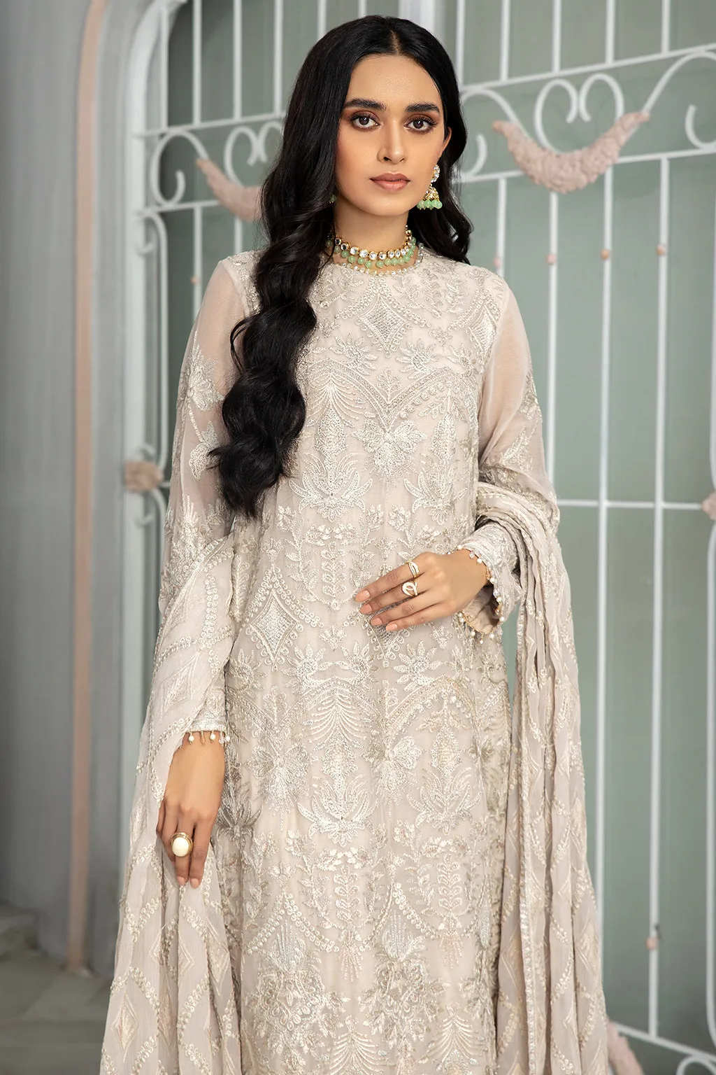 Bahaar by Zarif Embroidered Chiffon Unstitched 3 Piece Suit - ZB 08 FAUNA