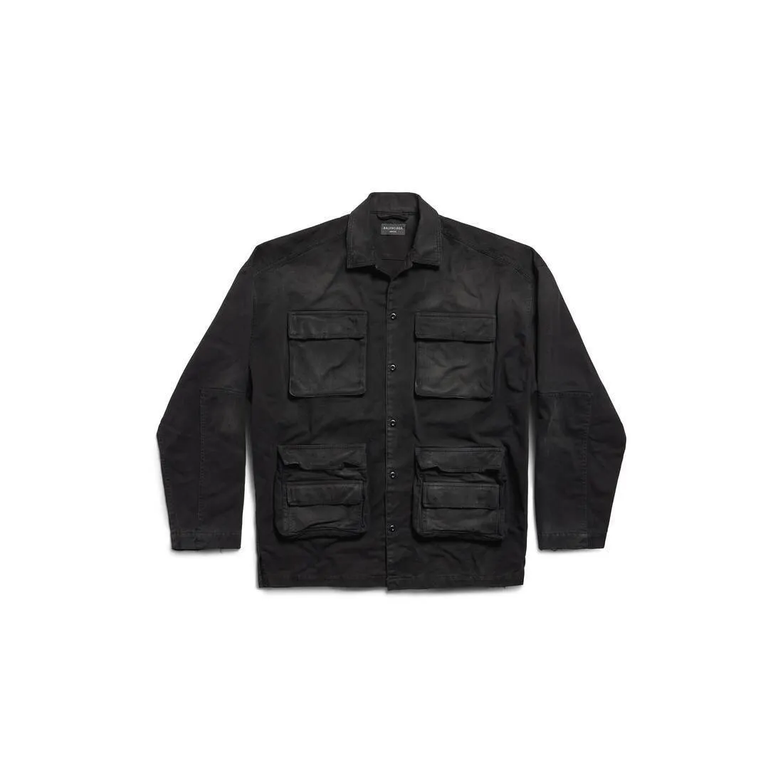 BALENCIAGA  |Men's Bb Corp Cargo Shirt Large Fit in Black