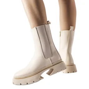 Beige insulated Mombello boots