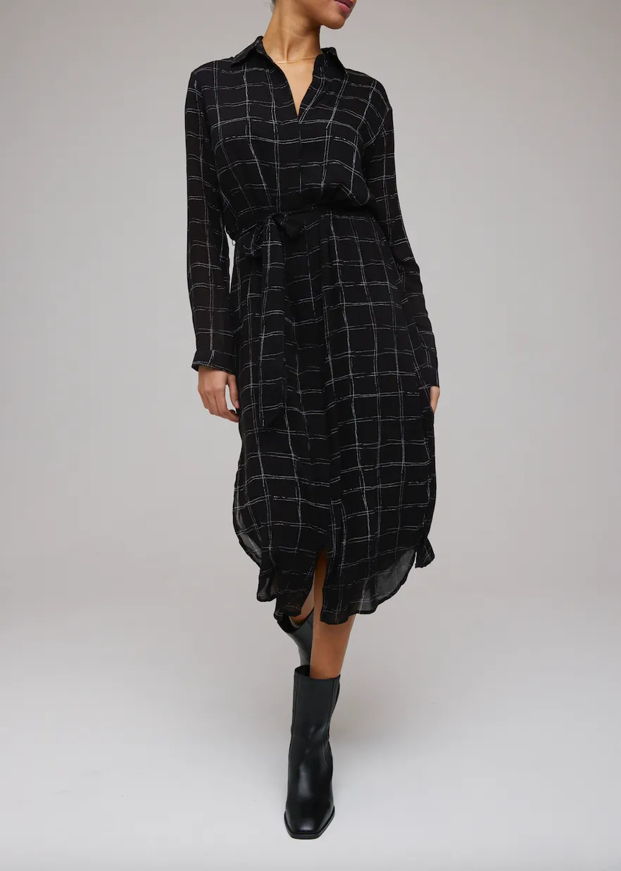 BELLA DAHL BELTED TULIP HEM SHIRT DRESS