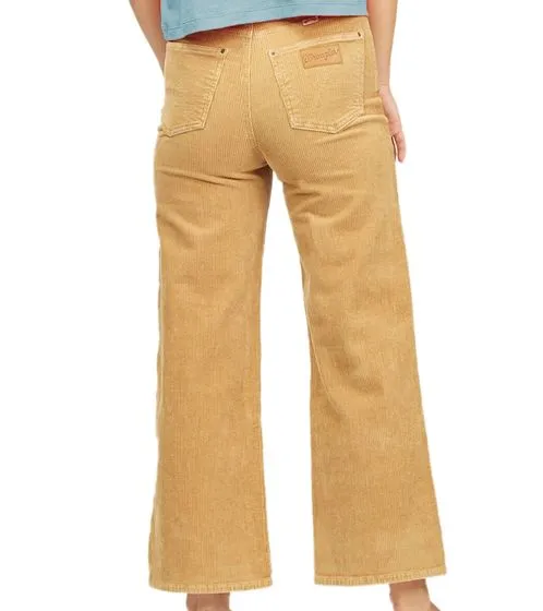 BILLABONG women's high waist corduroy trousers, retro trousers, flared trousers, cotton trousers Z3PT10 BIF1 beige