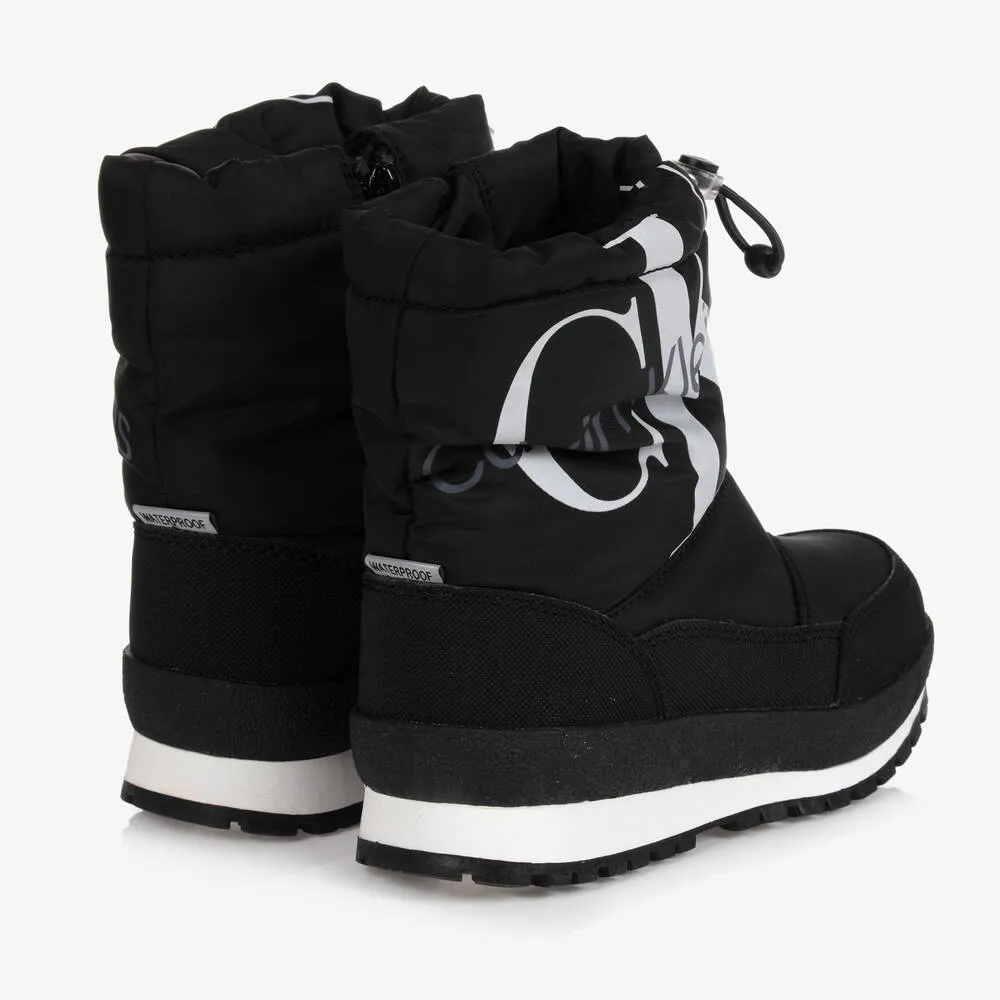 Black Logo Snow Boots