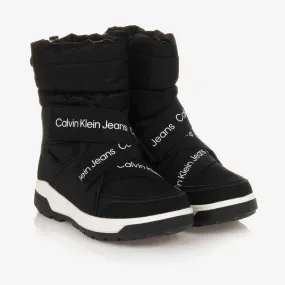 Black Waterproof Snow Boots