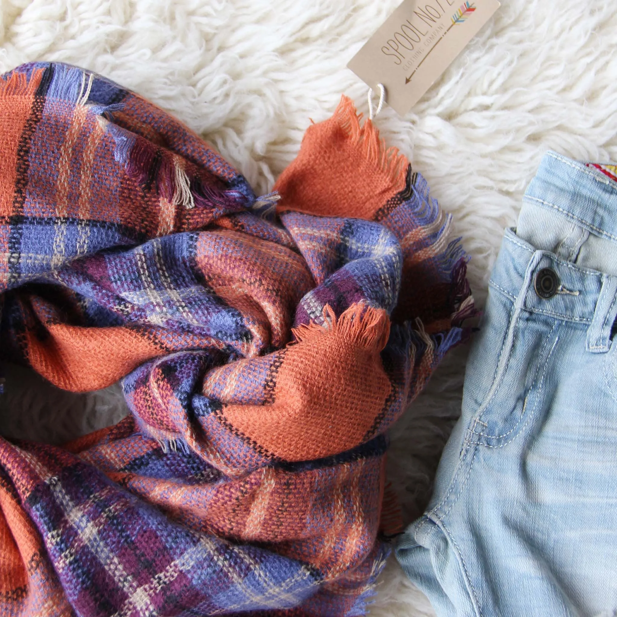 Blizzard Plaid Blanket Scarf