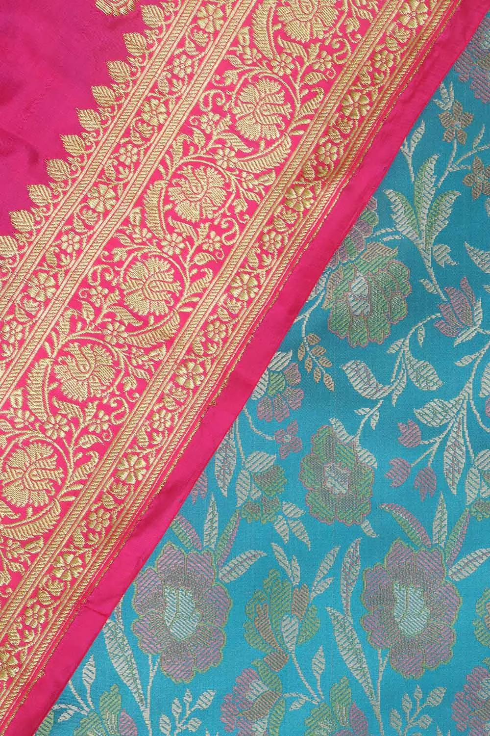 Blue Banarasi Silk Tanchui Jamawar Suit With Banarasi Pure Katan Silk Kadwa Dupatta