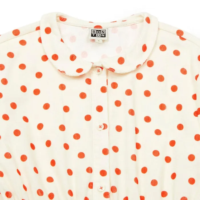 Bonton Child Frida Dress Cream With Red Dots