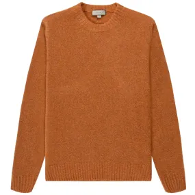 Canali Mixed Wool Boucle Crewneck Knit Orange