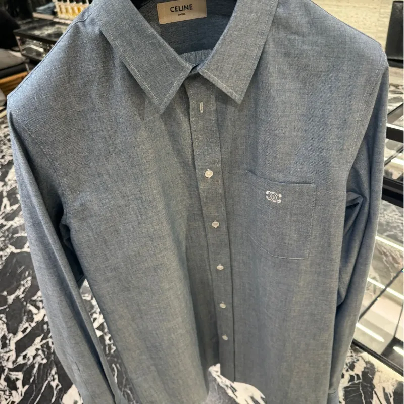 CELINE  |loose shirt in light chambray cotton