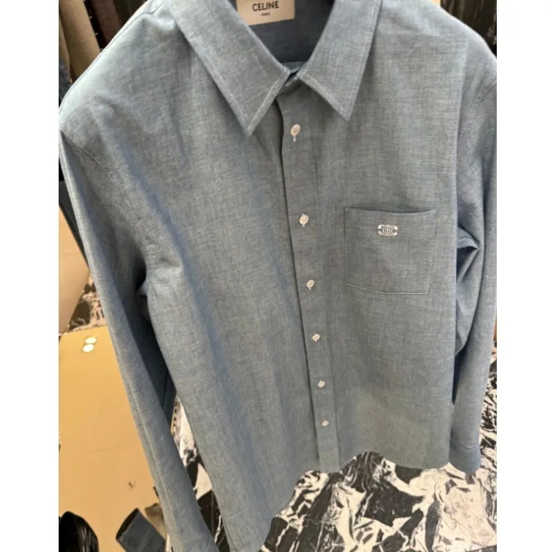 CELINE  |loose shirt in light chambray cotton