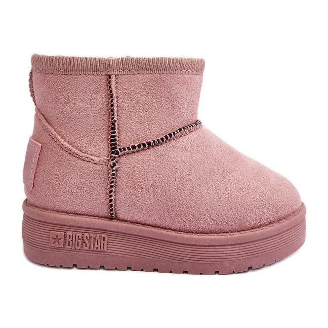 Children's Insulated Snow Boots With Zipper Pink Big Star MM374101