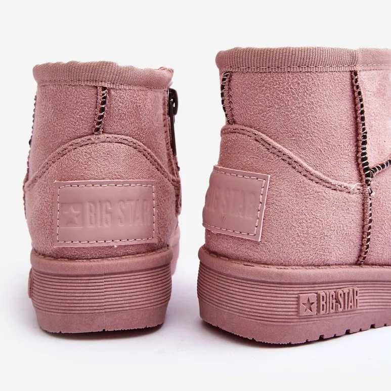 Children's Insulated Snow Boots With Zipper Pink Big Star MM374101