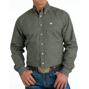 Cinch Men's Olive Geo Print Shirt