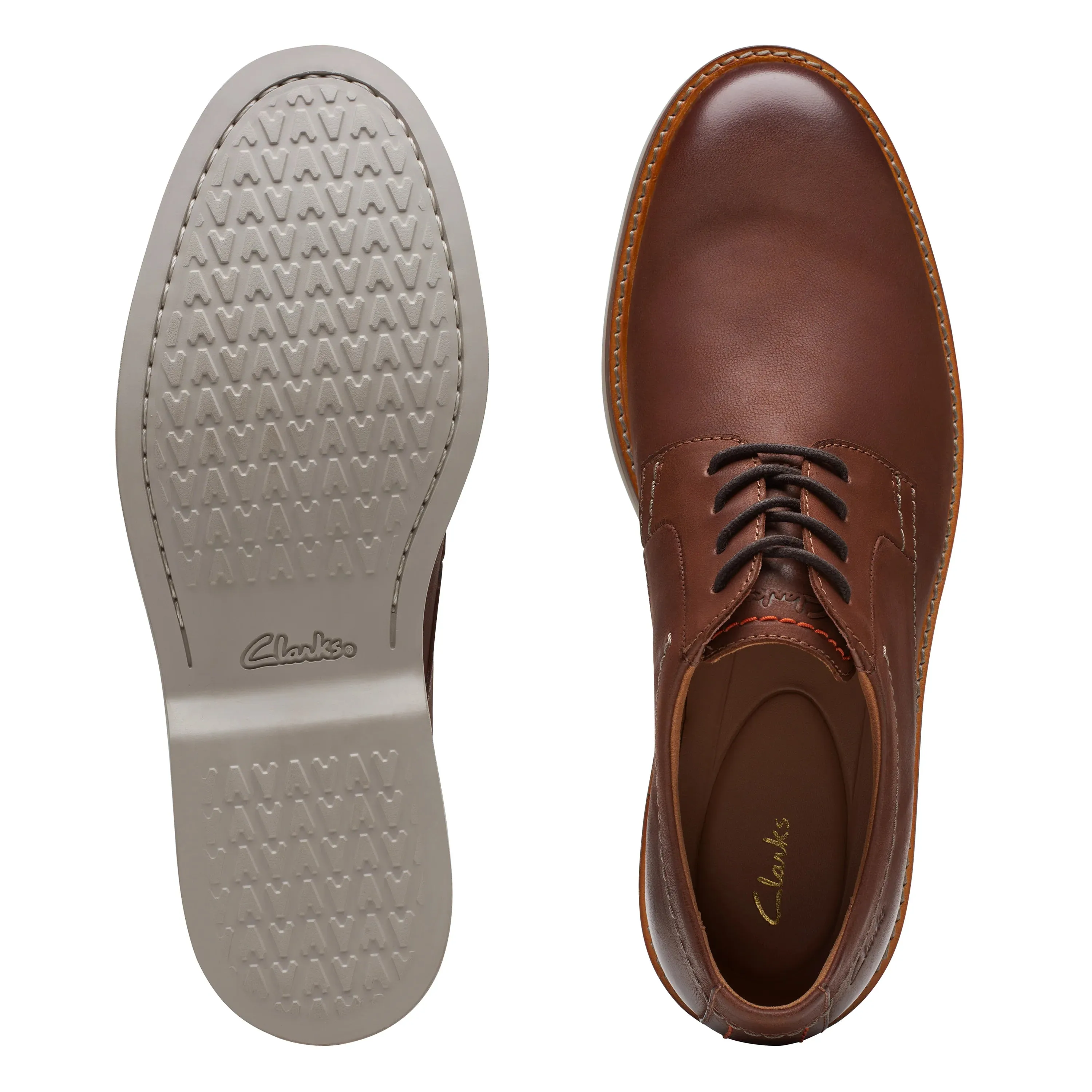 CLARKS | ZAPATOS CASUAL HOMBRE | ATTICUS LTLACE DARK TAN LEA | MARRN