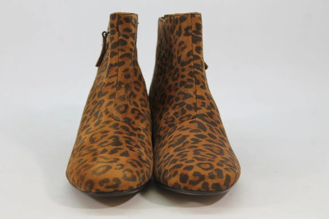 Clarks By Collection Marilyn Women's Dark Tan Leopard Boots 5.5M(ZAP13186)