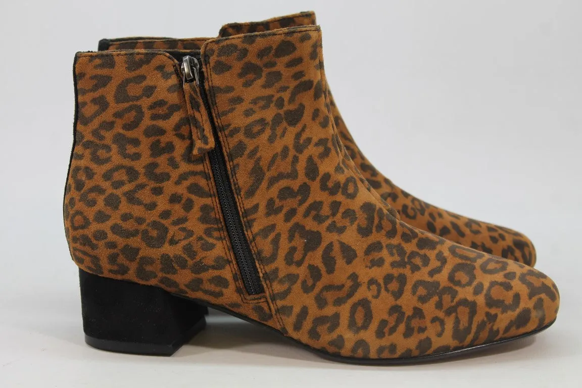 Clarks By Collection Marilyn Women's Dark Tan Leopard Boots 7.5M(ZAP13138)