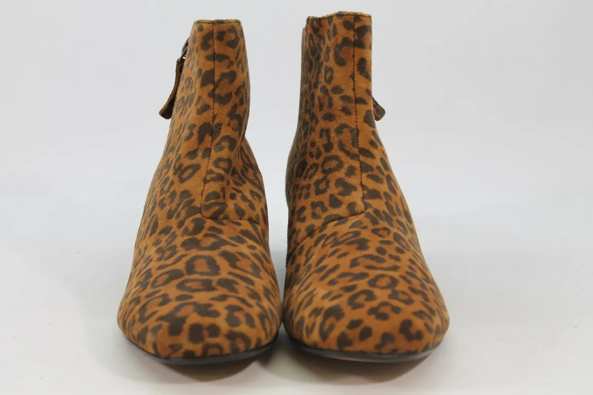 Clarks By Collection Marilyn Women's Dark Tan Leopard Boots 7.5M(ZAP13138)