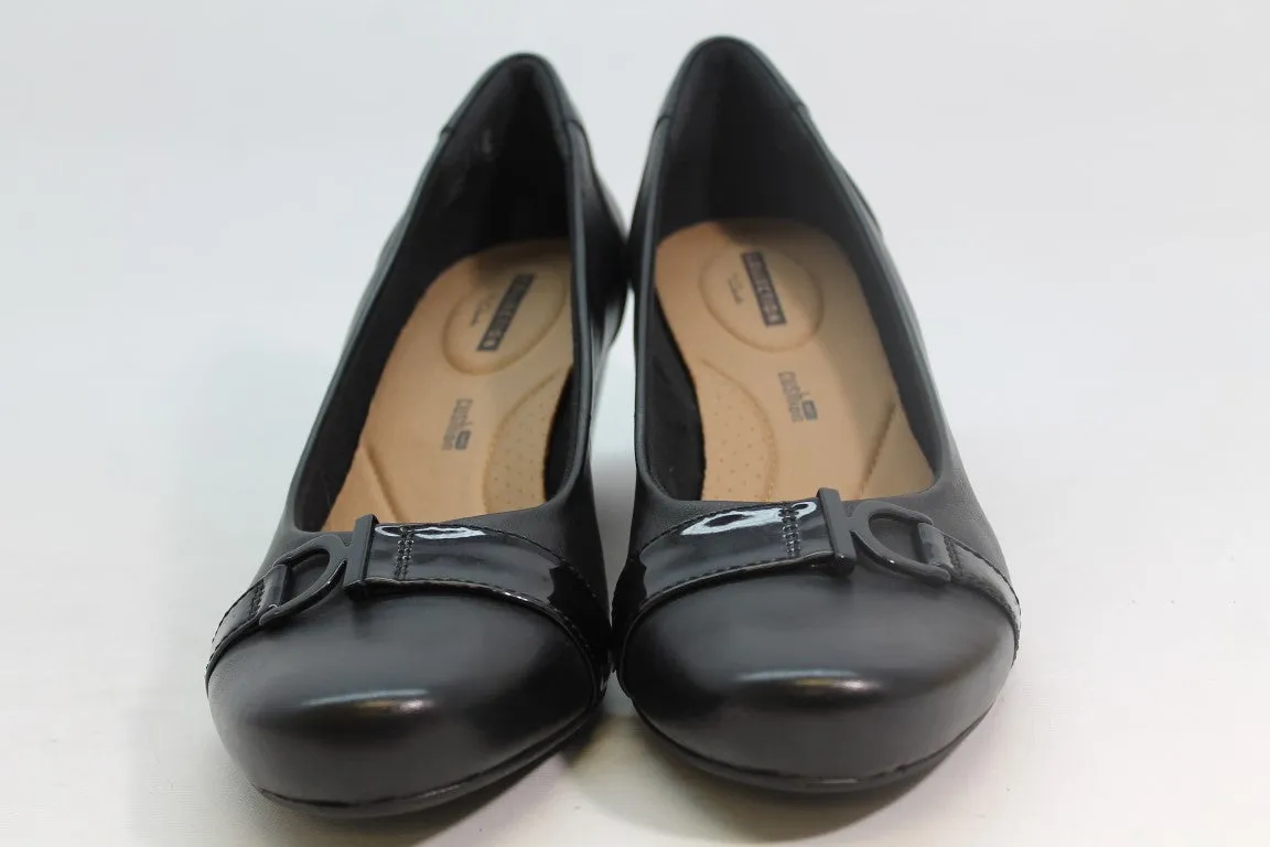 Clarks Flores Poppy Women' s Black Pumps 10M(ZAP6973)