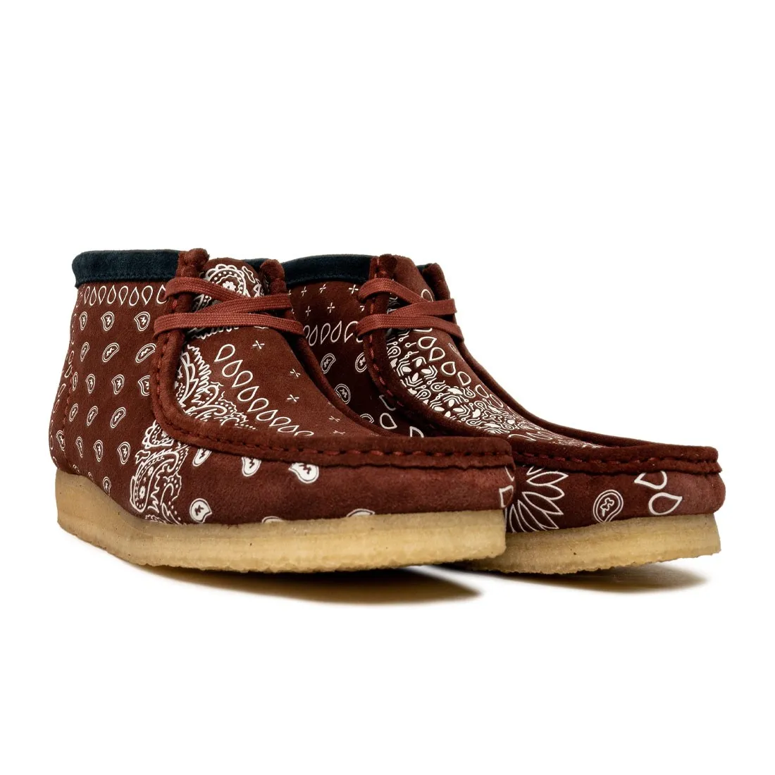 Clarks Men Wallabee Boot Brick Paisley (red / brick)