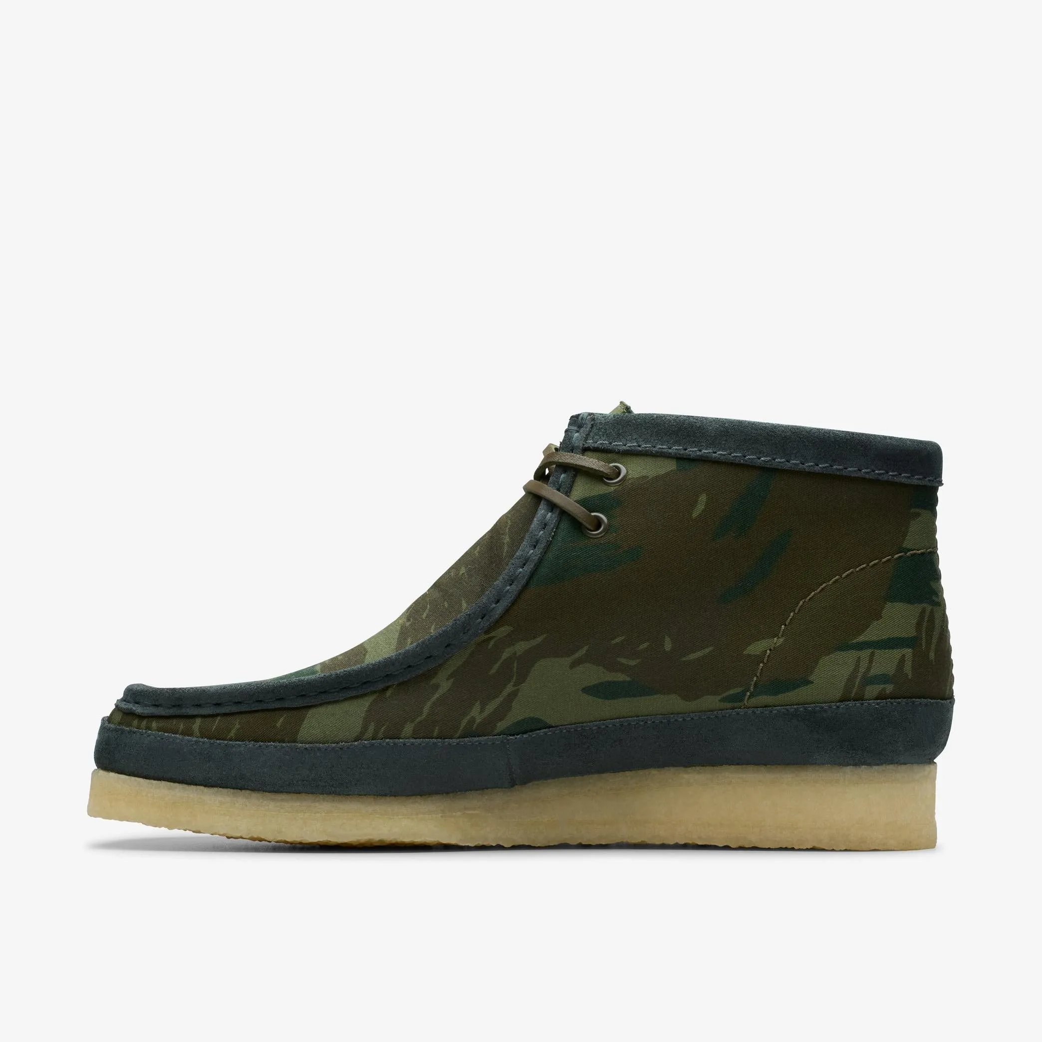 Clarks Men's Wallabee Boot in Green Camouflage