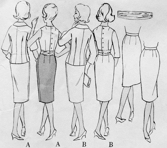 CLASSY 1960 Slim Suit and Blouse Pattern Guy Laroche VOGUE Paris Original 1026 Daytime or Evening Elegance B 34 Vintage Sewing P