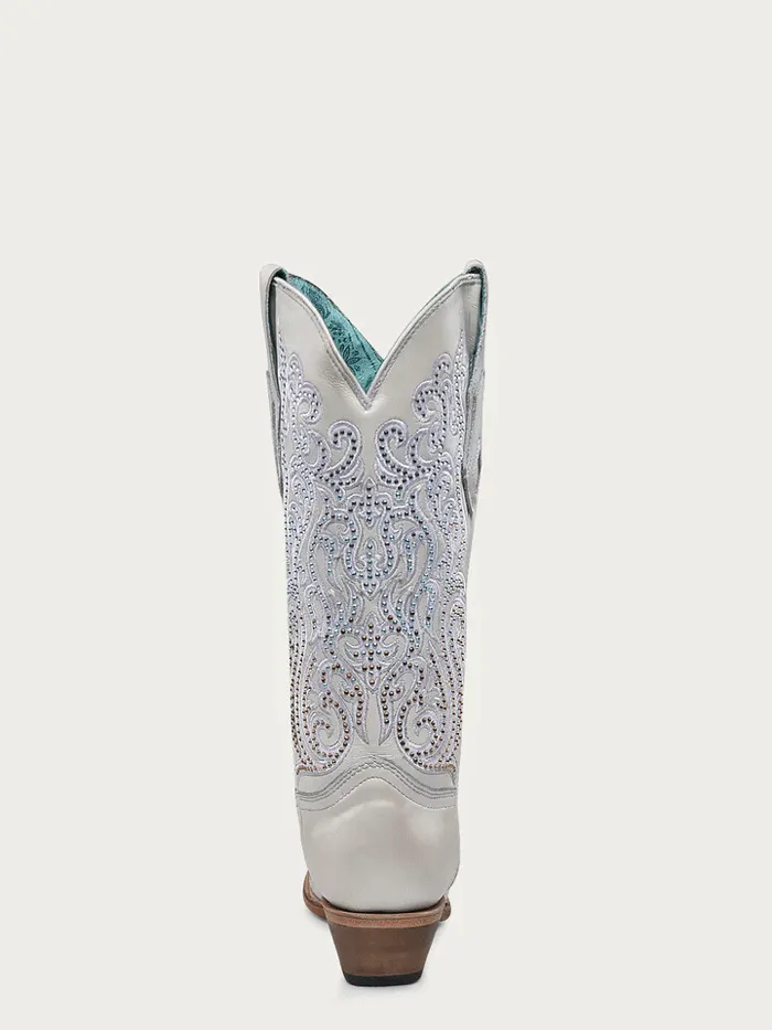 Corral C4103 Ladies Embroidery And Crystals Overlay Boot White