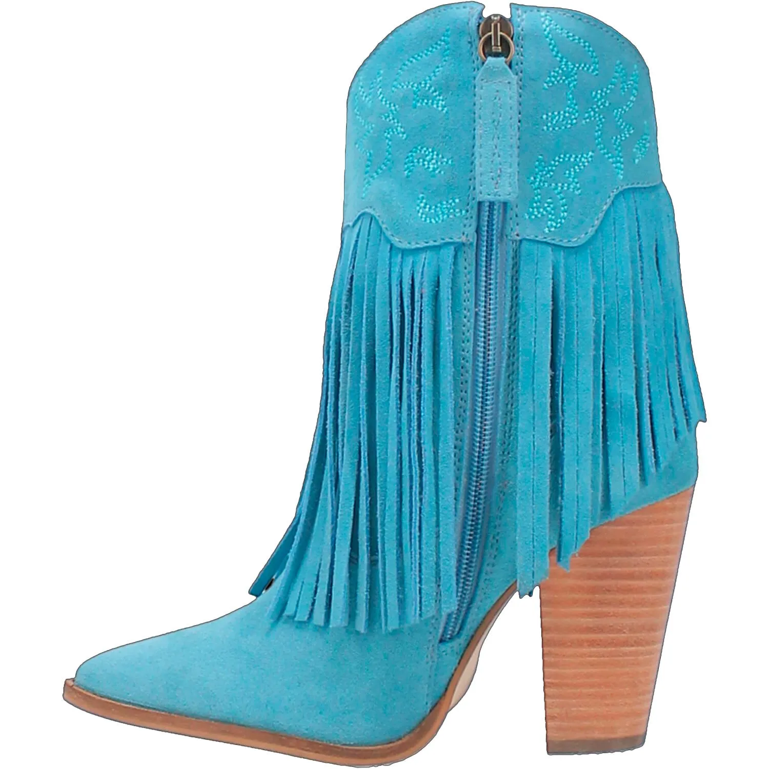 Crazy Train Blue Fringe & Leather Boots (DS)