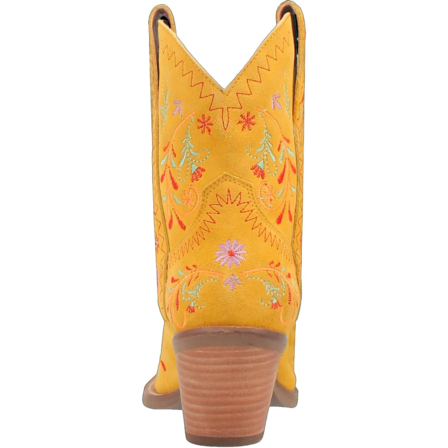 Dingo Womens Sugar Bugie Bootie Yellow Suede Cowboy Boots