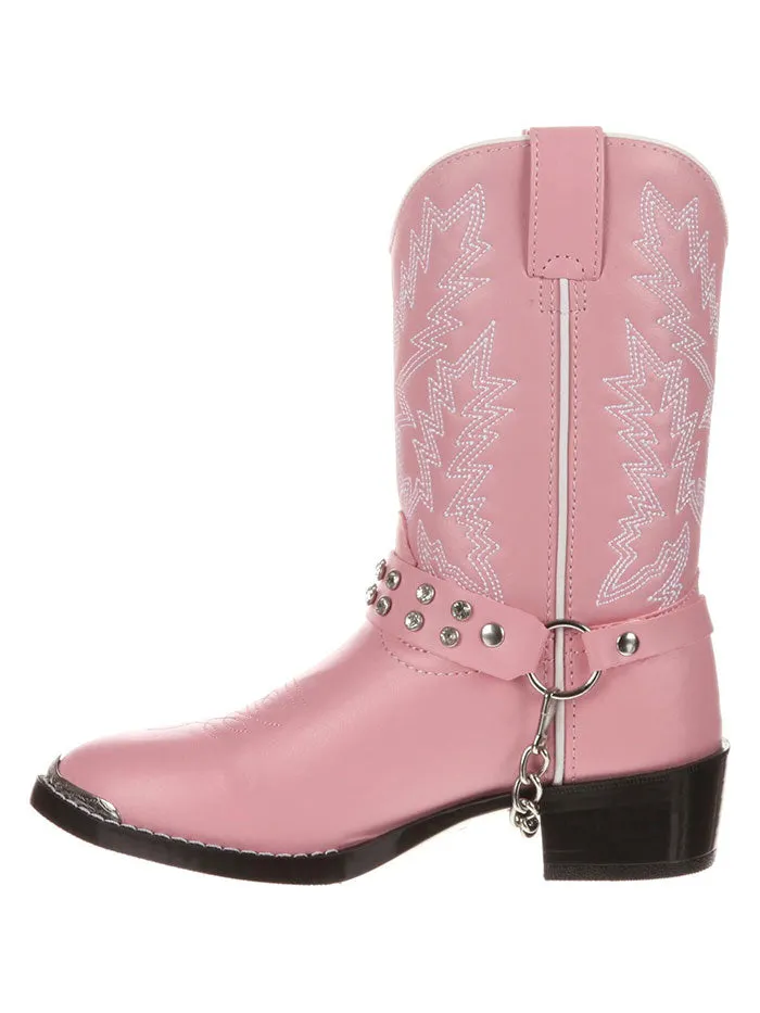 Durango BT568 Kids Little Pink Rhinestone Western Boot Pink Bling