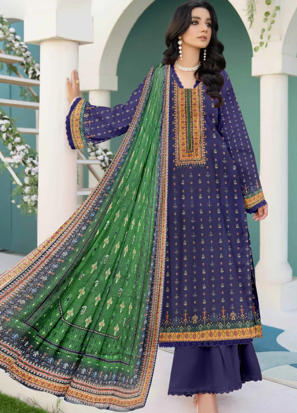 D'Vine By Five Star Digital Printed 3 Piece Unstitched Suit FS24DPL-1184