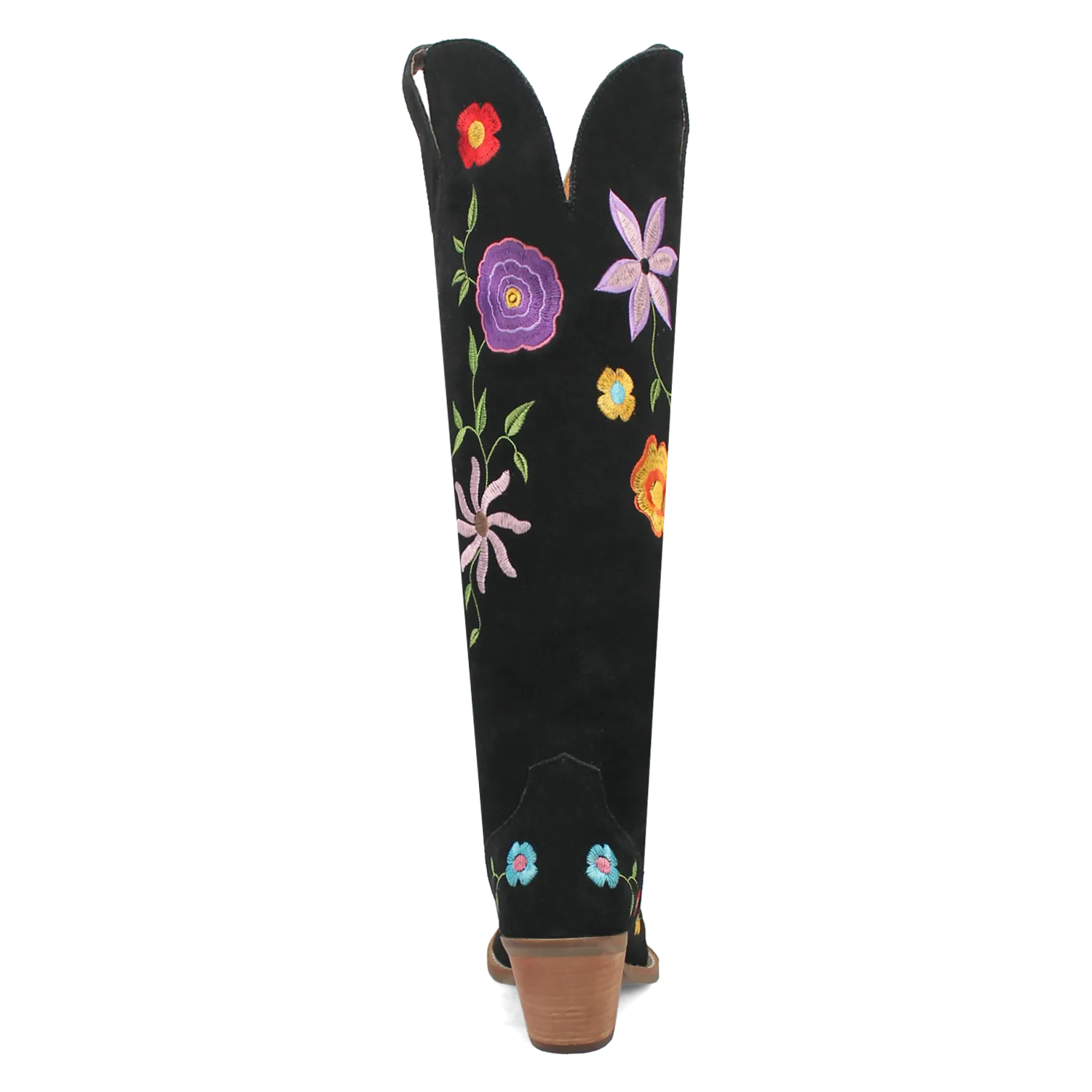 Flower Power Black Suede & Floral Embroidered Boot (DS)