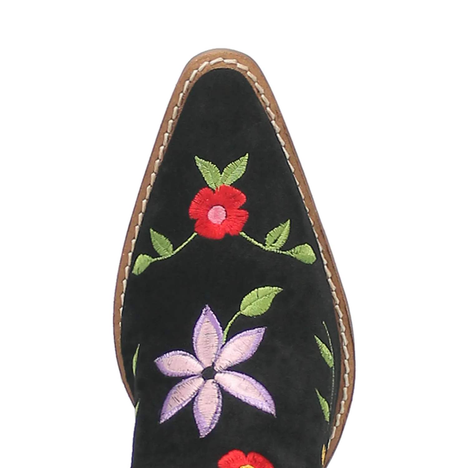 Flower Power Black Suede & Floral Embroidered Boot (DS)