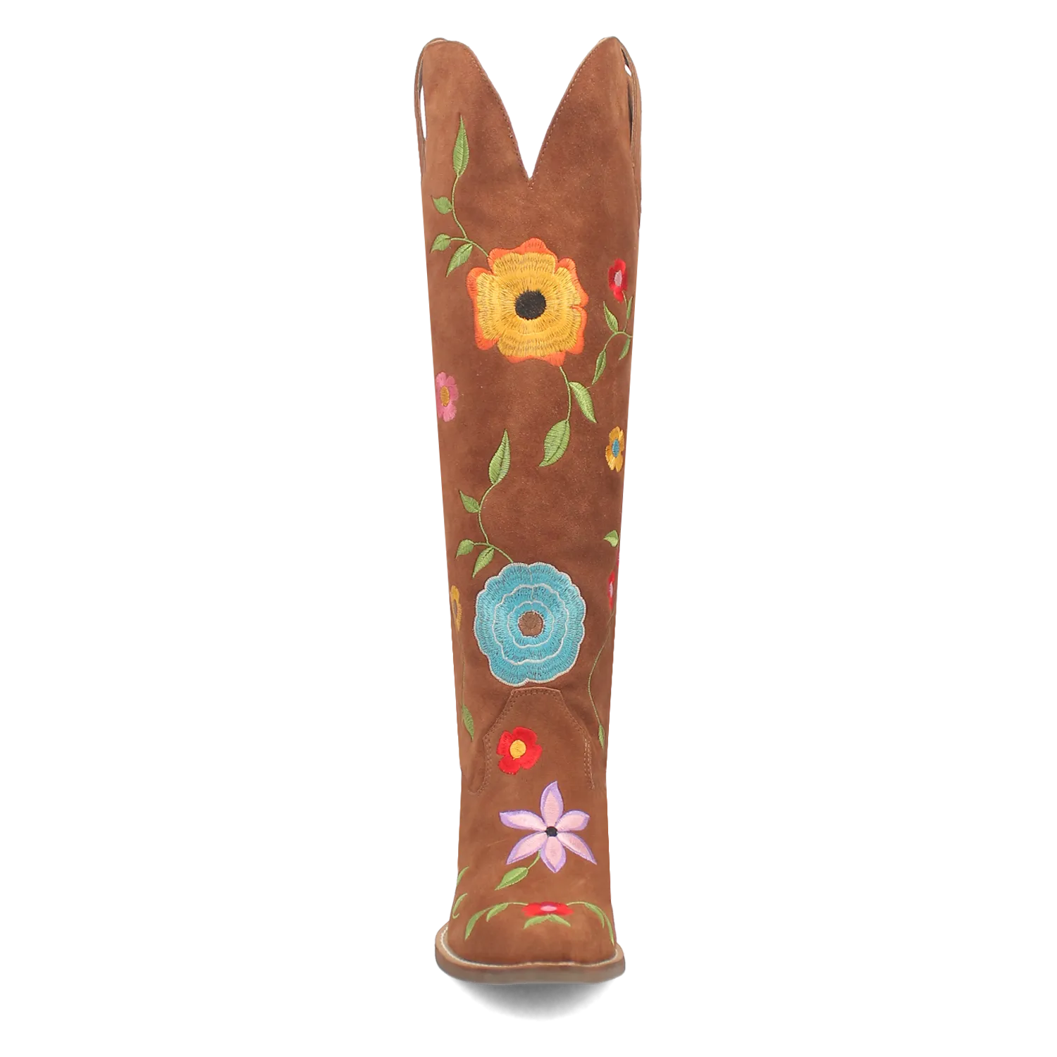 Flower Power Brown Suede & Floral Embroidered Boot (DS)