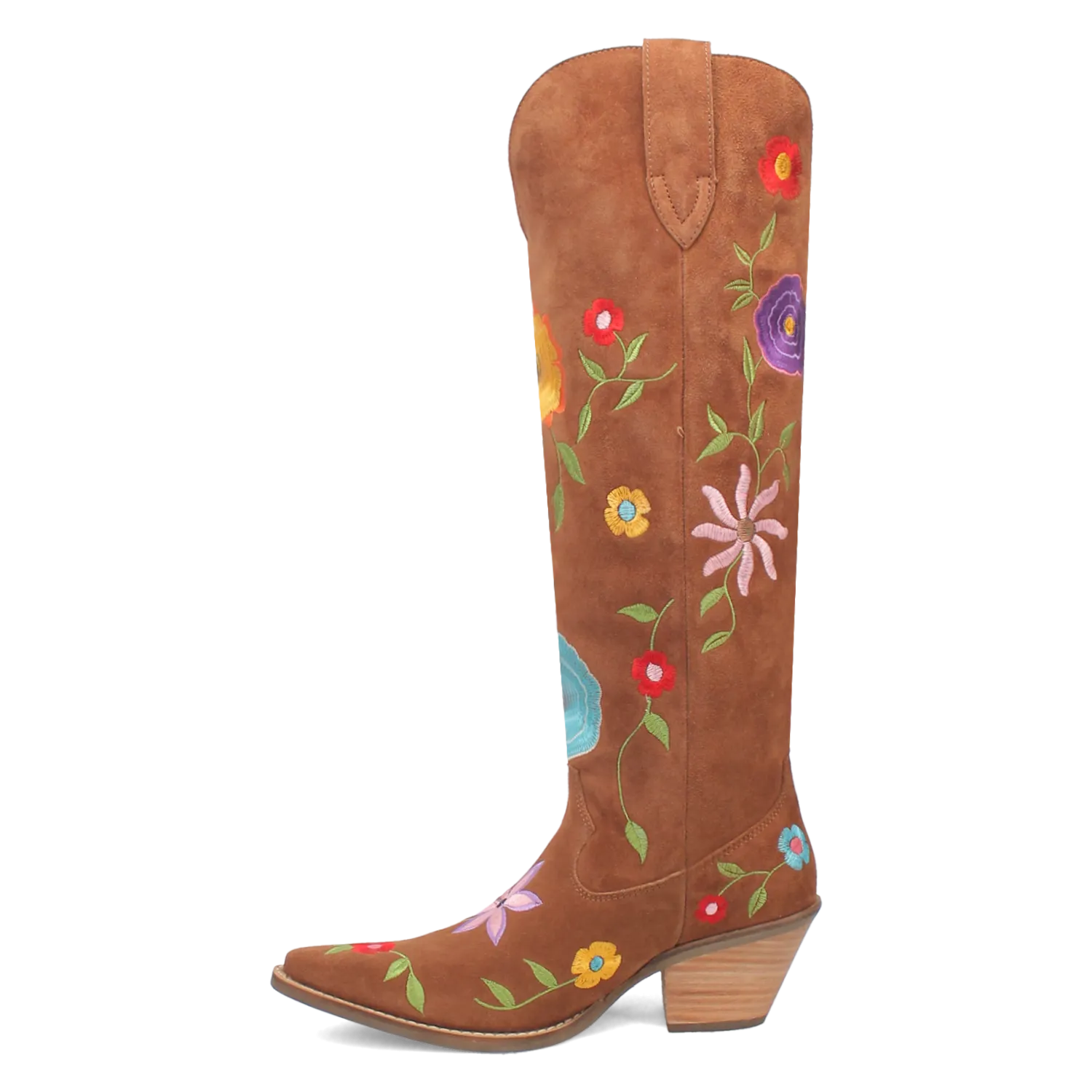 Flower Power Brown Suede & Floral Embroidered Boot (DS)