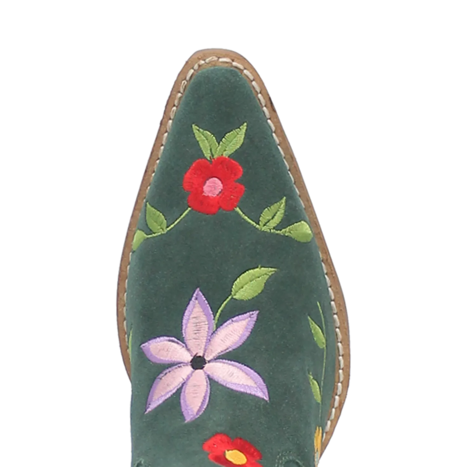 Flower Power Green Suede & Floral Embroidered Boot (DS) - BACKORDER SEPTEMBER 2024