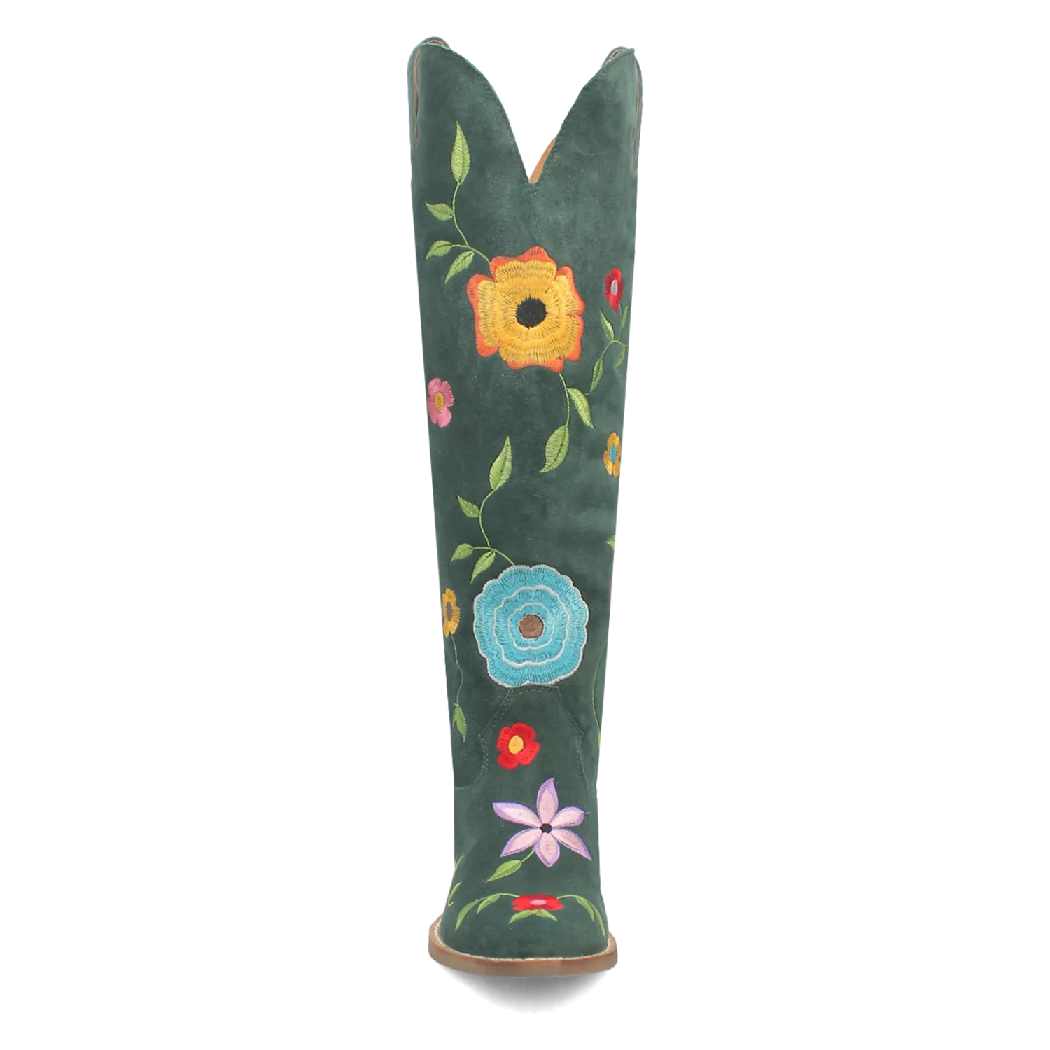 Flower Power Green Suede & Floral Embroidered Boot (DS) - BACKORDER SEPTEMBER 2024