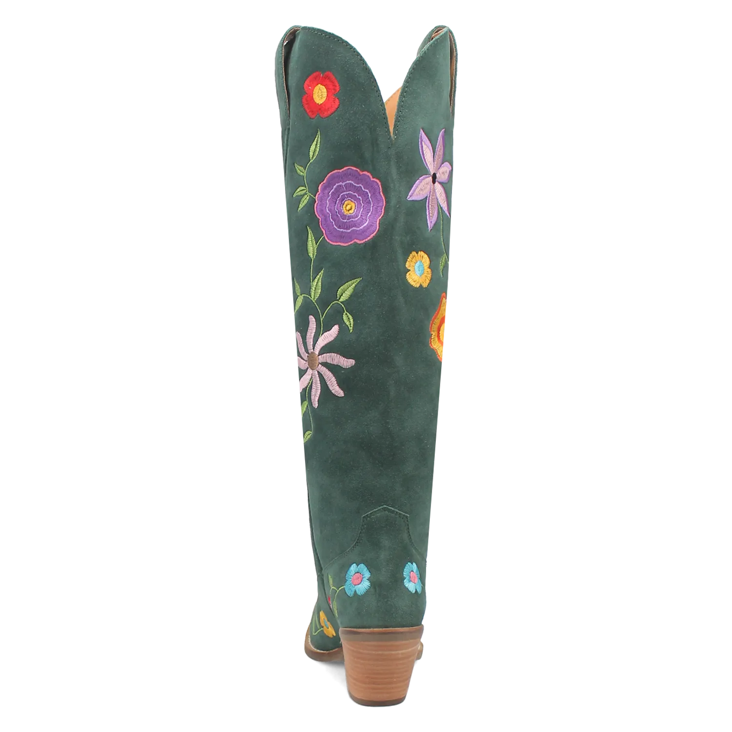 Flower Power Green Suede & Floral Embroidered Boot (DS) - BACKORDER SEPTEMBER 2024