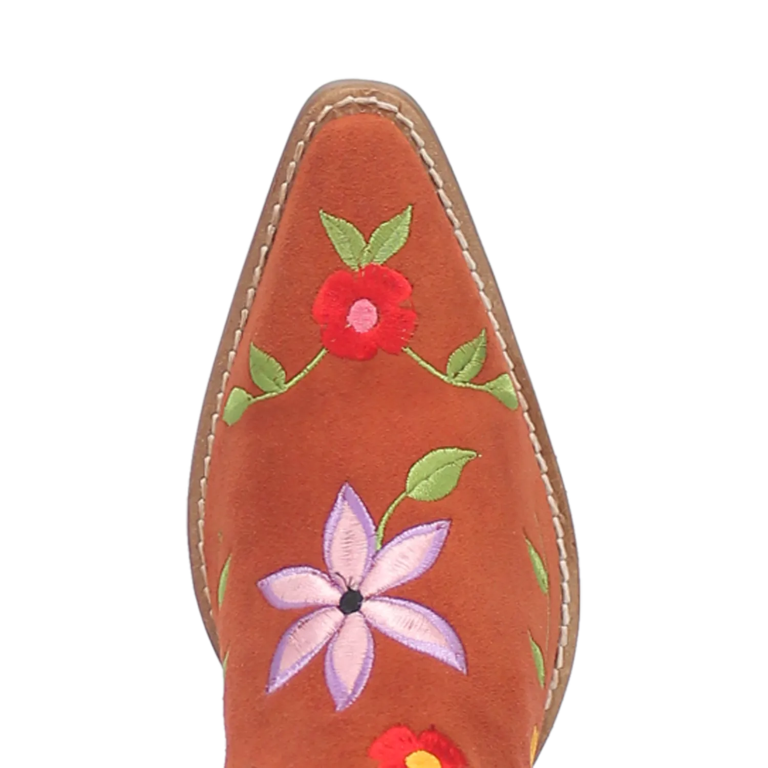 Flower Power Rust Suede & Floral Embroidered Boot (DS)