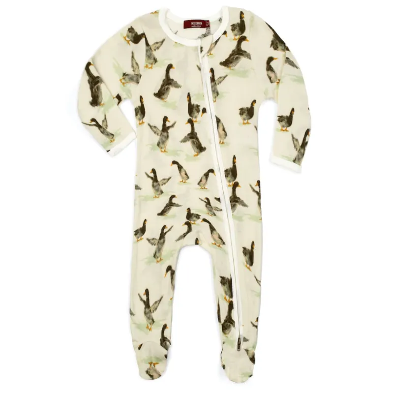 Footed Romper, Duck