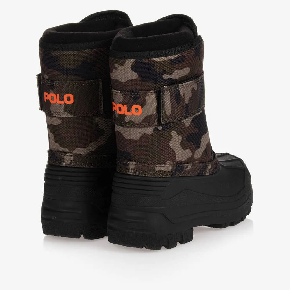 Green Logo Snow Boots