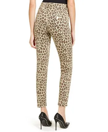 GUESS Women's Leopard Print Skinny Jeans Brown Size 27